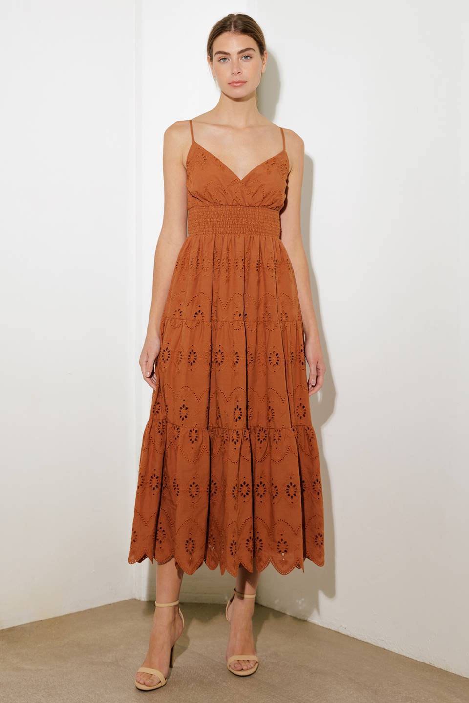 Bliss Woven Eyelet Midi Dress