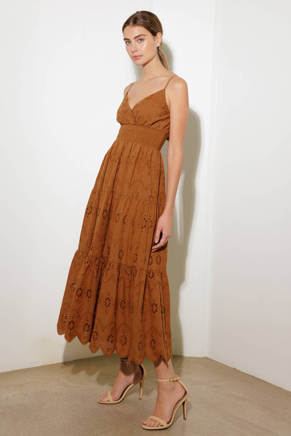 Bliss Woven Eyelet Midi Dress