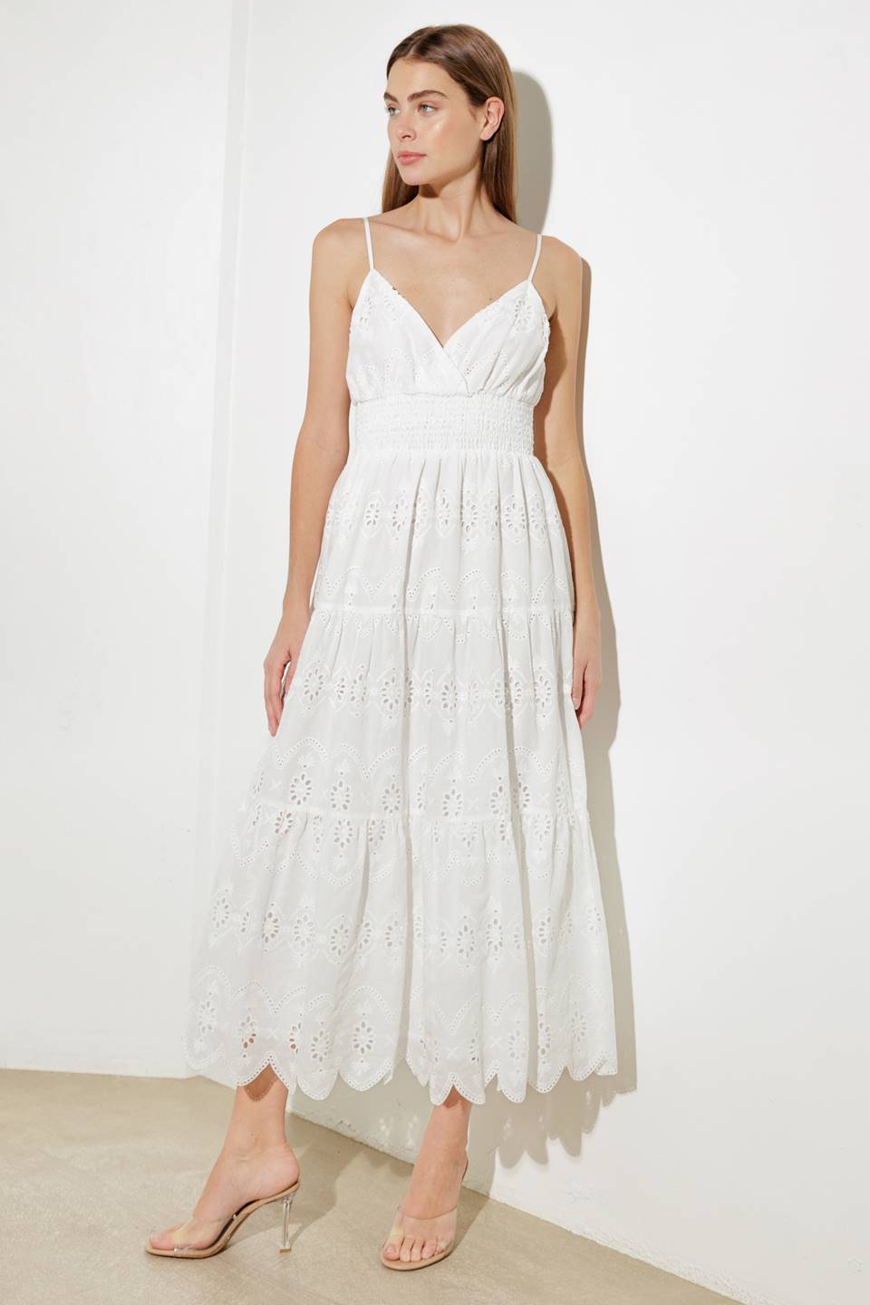 Bliss Woven Eyelet Midi Dress