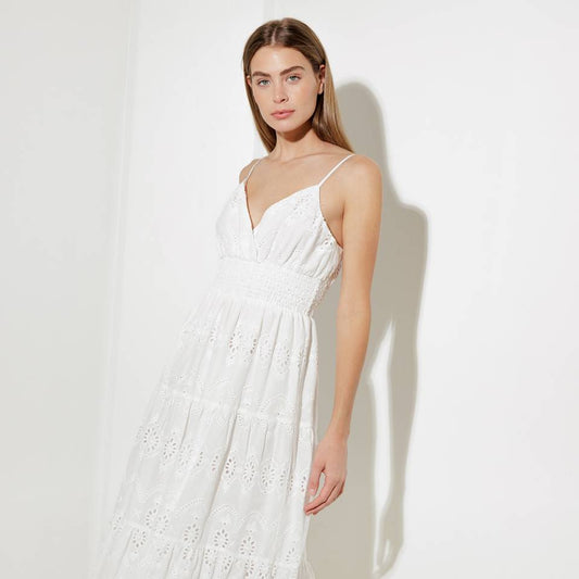 Bliss Woven Eyelet Midi Dress