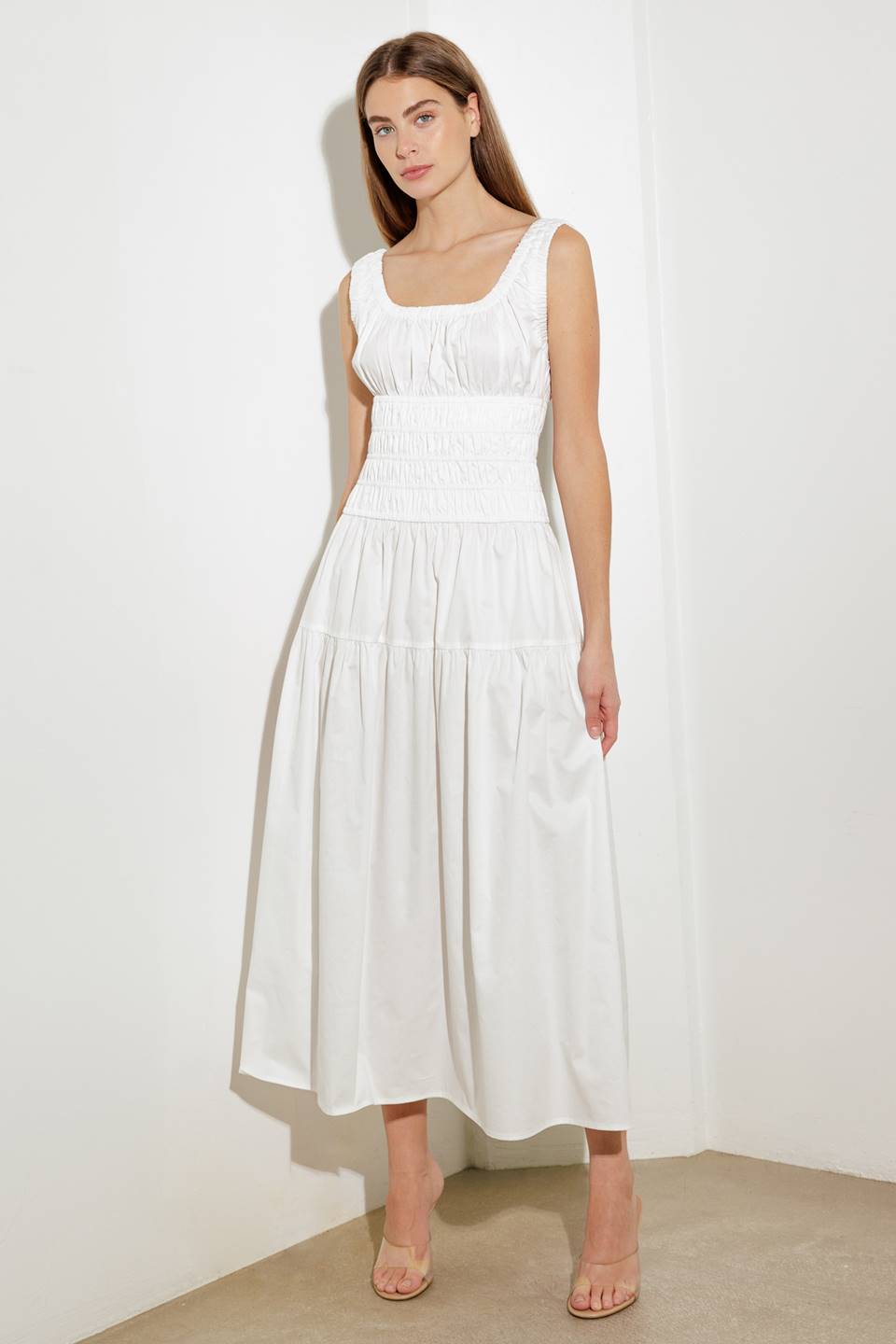 Lola White Woven Dress