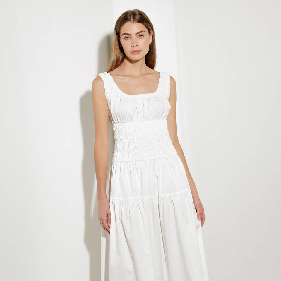 Lola White Woven Dress