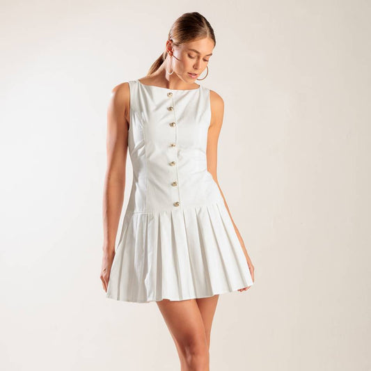 Calliope White Woven Mini Dress