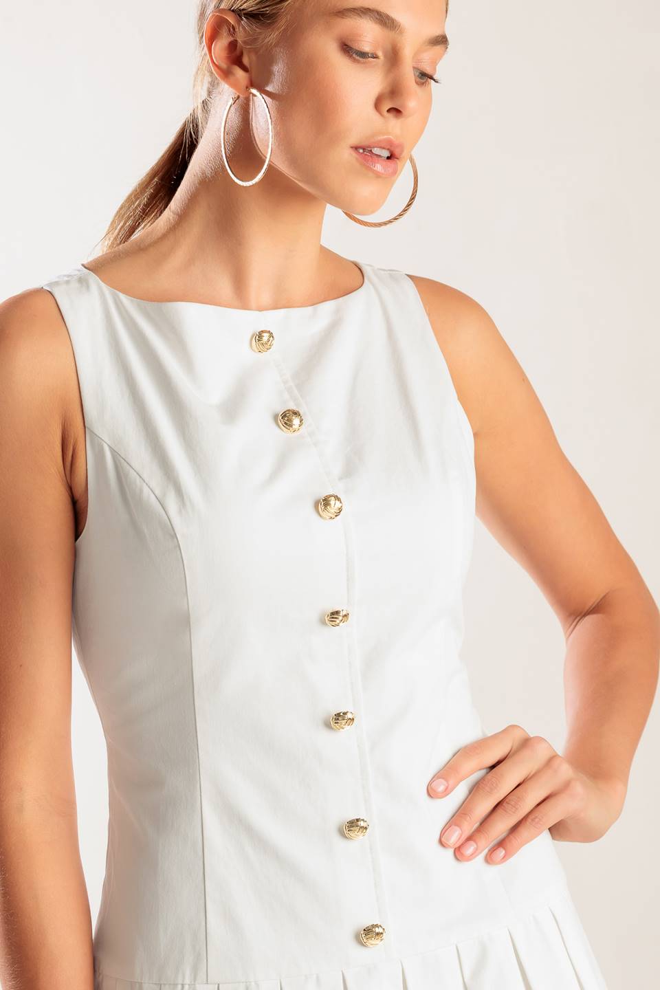 Calliope White Woven Mini Dress