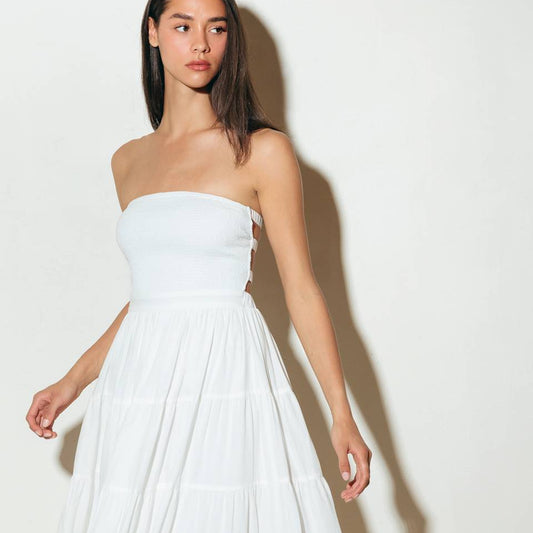 Neo Breeze White Midi Dress