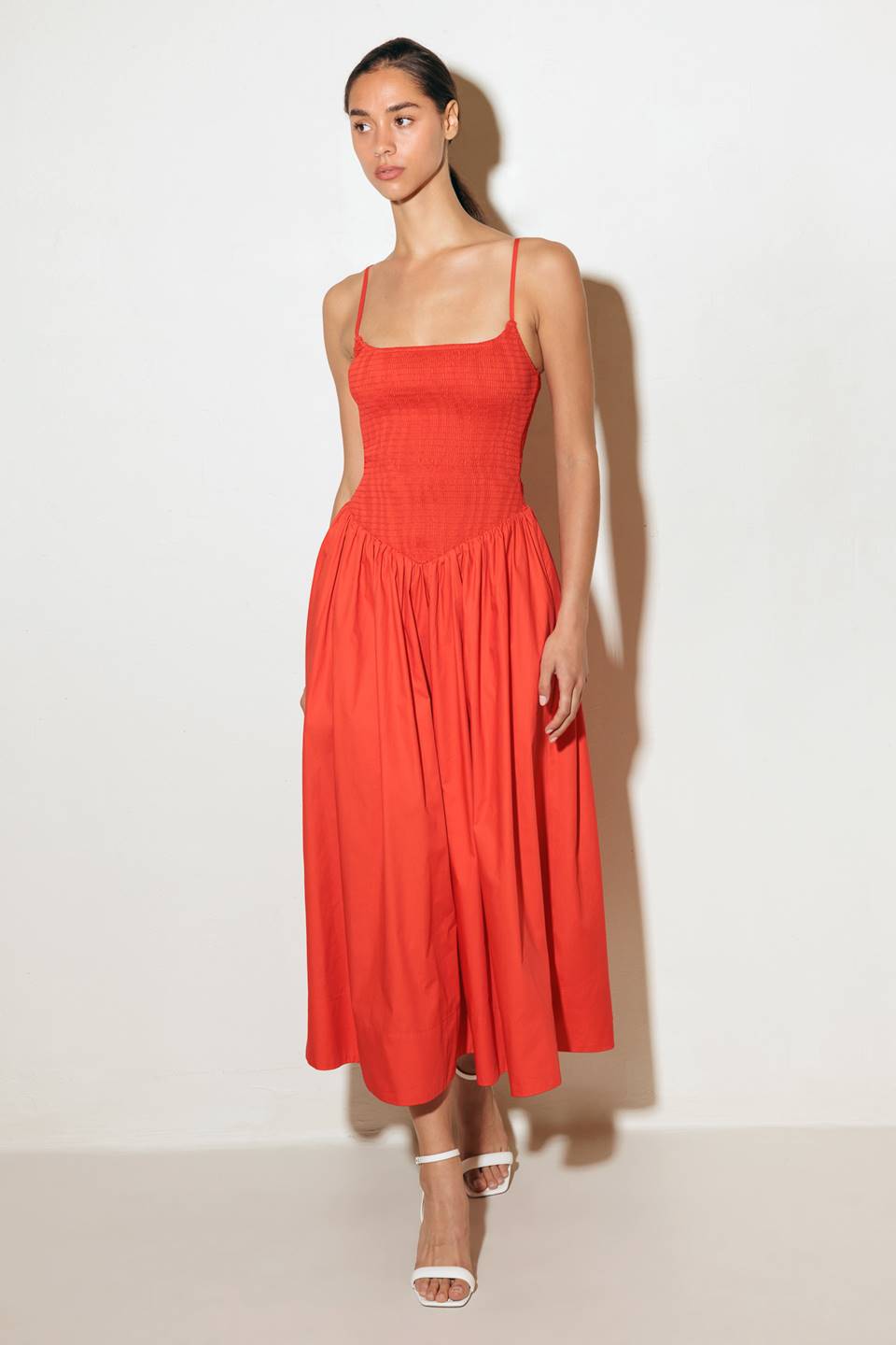 Red Vida Woven Midi Dress