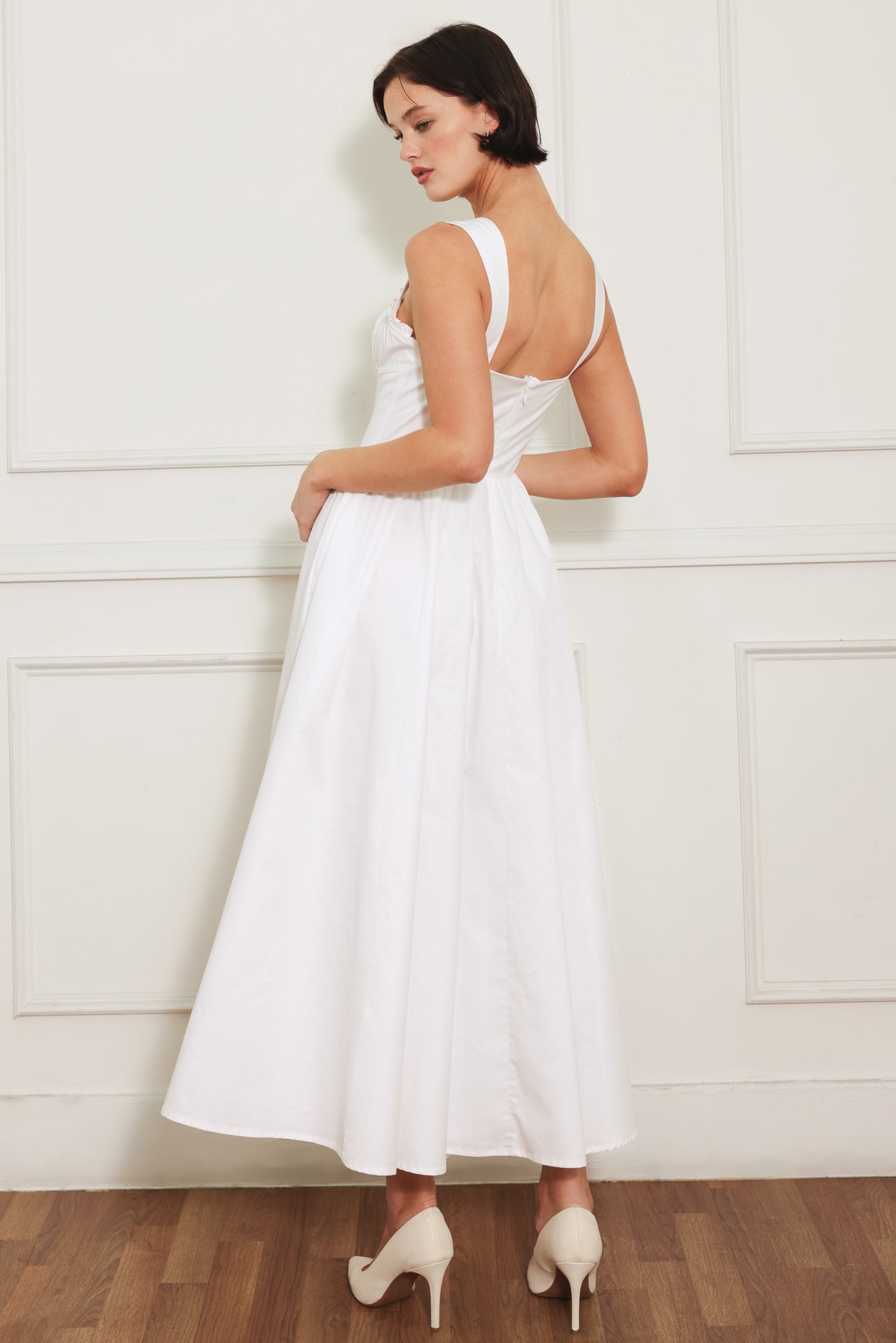Sweetheart Woven Midi Dress