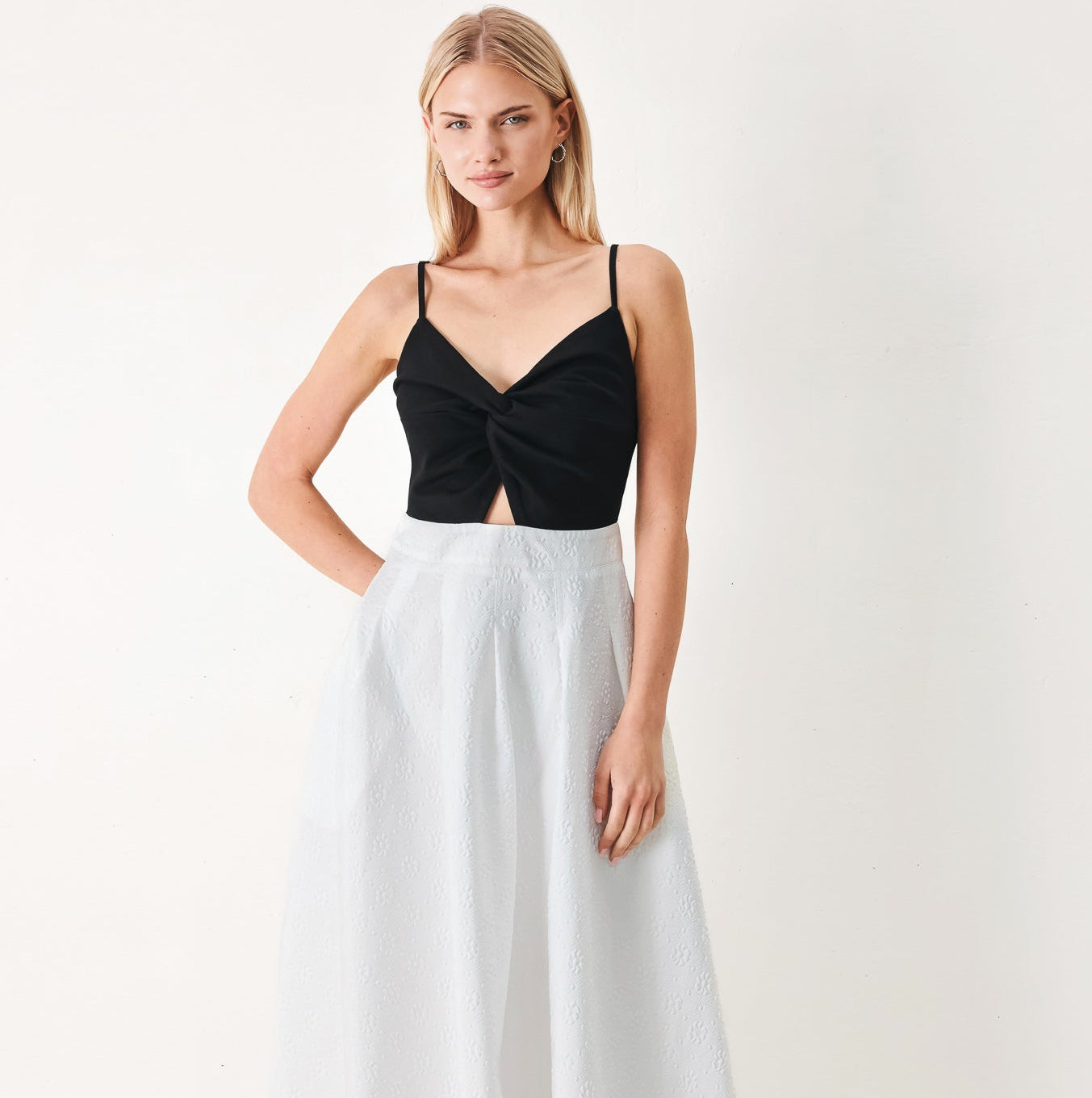 Harlen Contrast Midi Dress