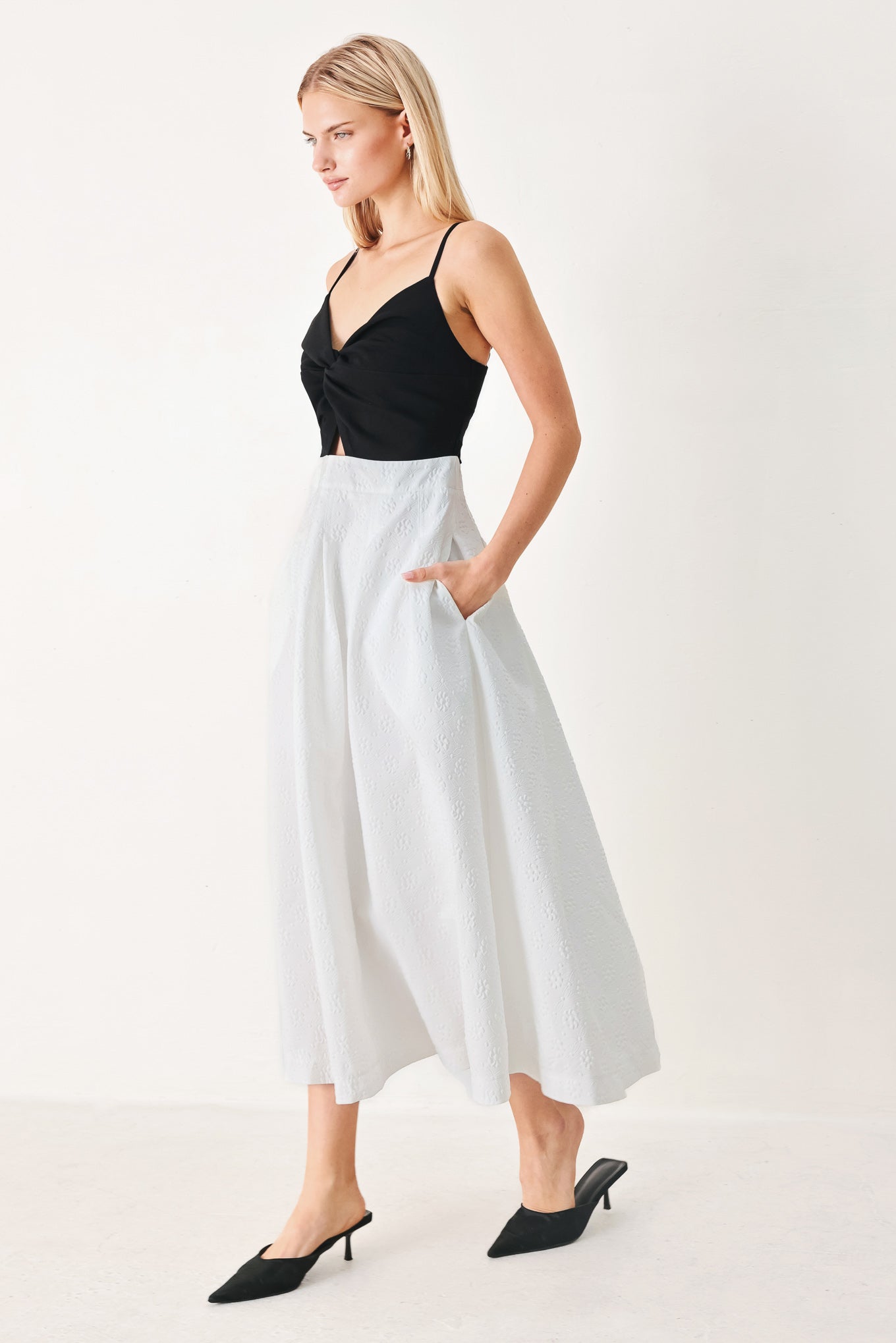 Harlen Contrast Midi Dress