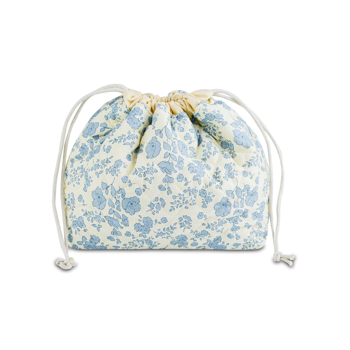 Floral drawstring bag on a white background