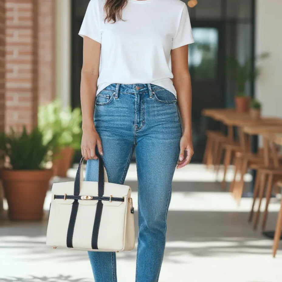 The Luxe Signature Tote- Short Handle