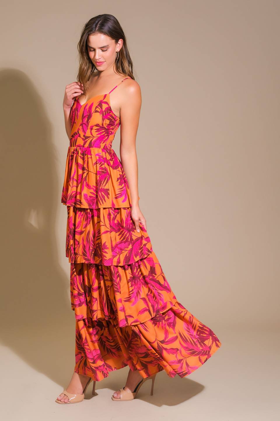 Sunset Palms Woven Maxi Dress