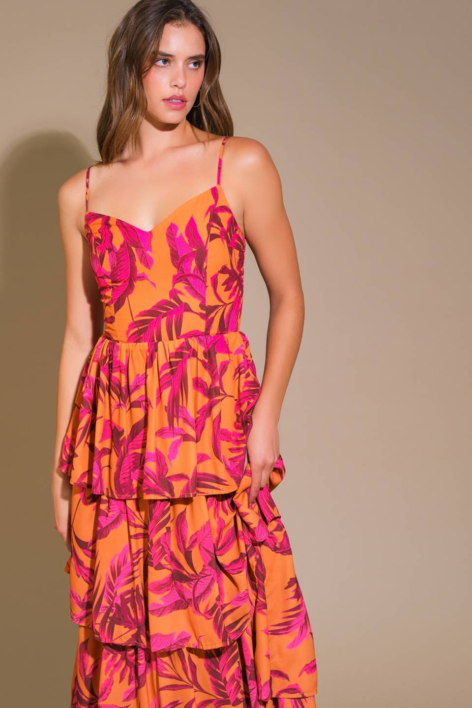 Sunset Palms Woven Maxi Dress