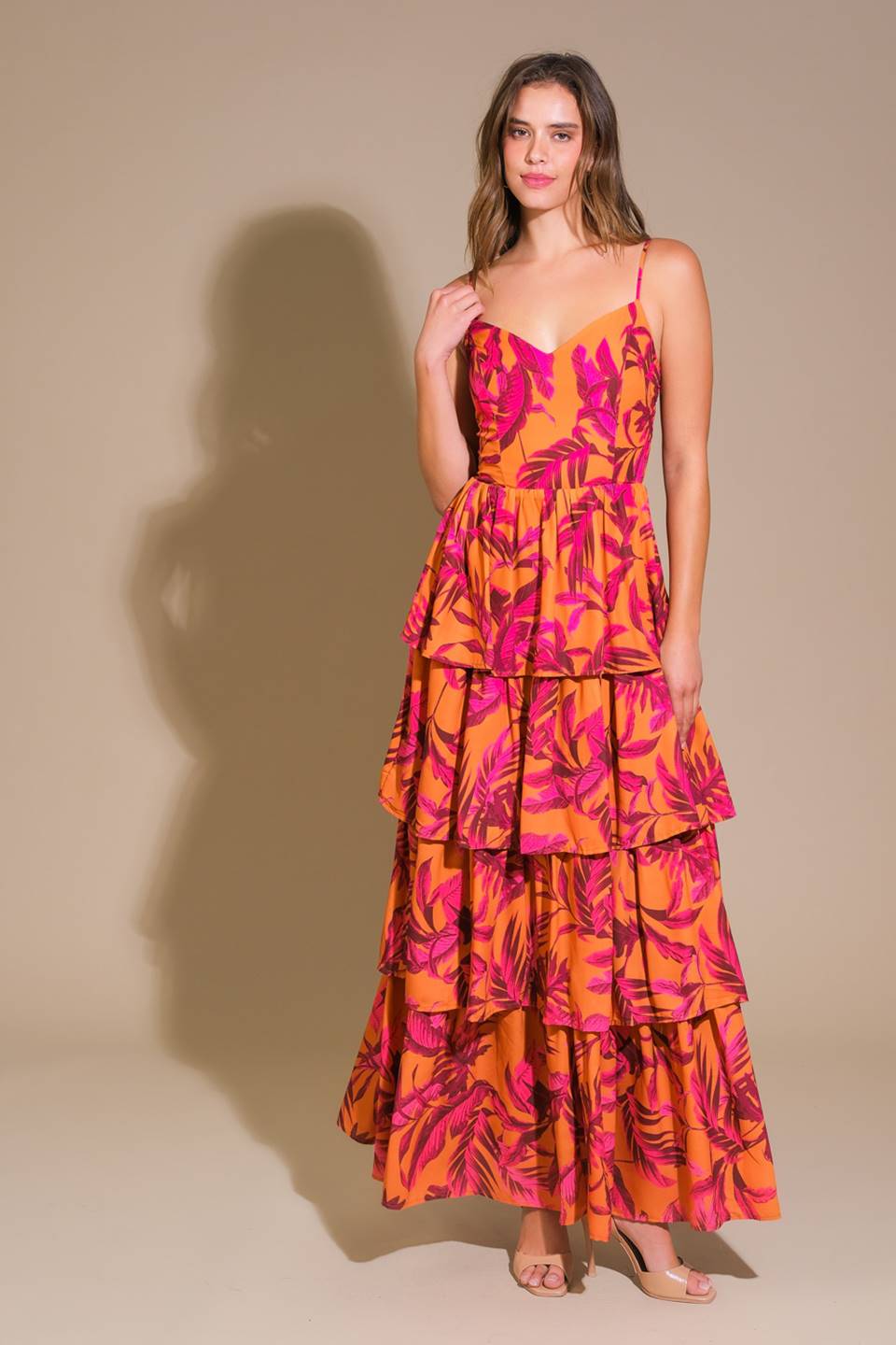 Sunset Palms Woven Maxi Dress