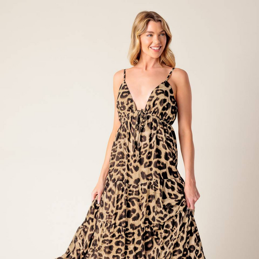 Bailey Leopard Woven Maxi Dress