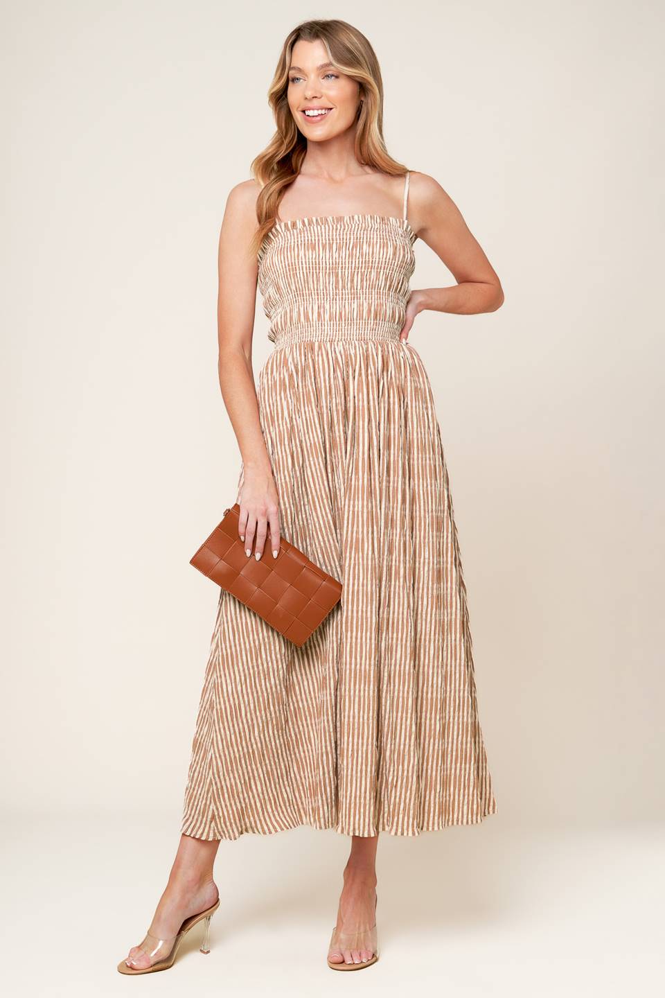 Valhalla Striped Midi Dress