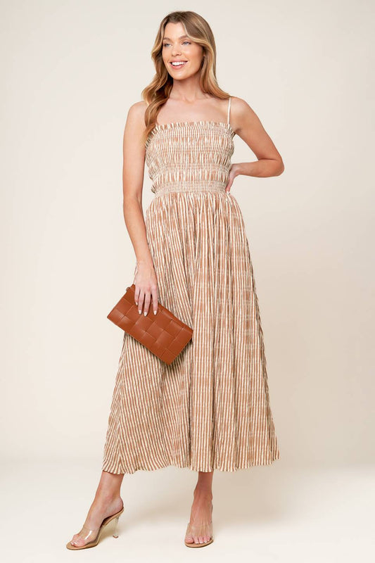 Valhalla Striped Midi Dress
