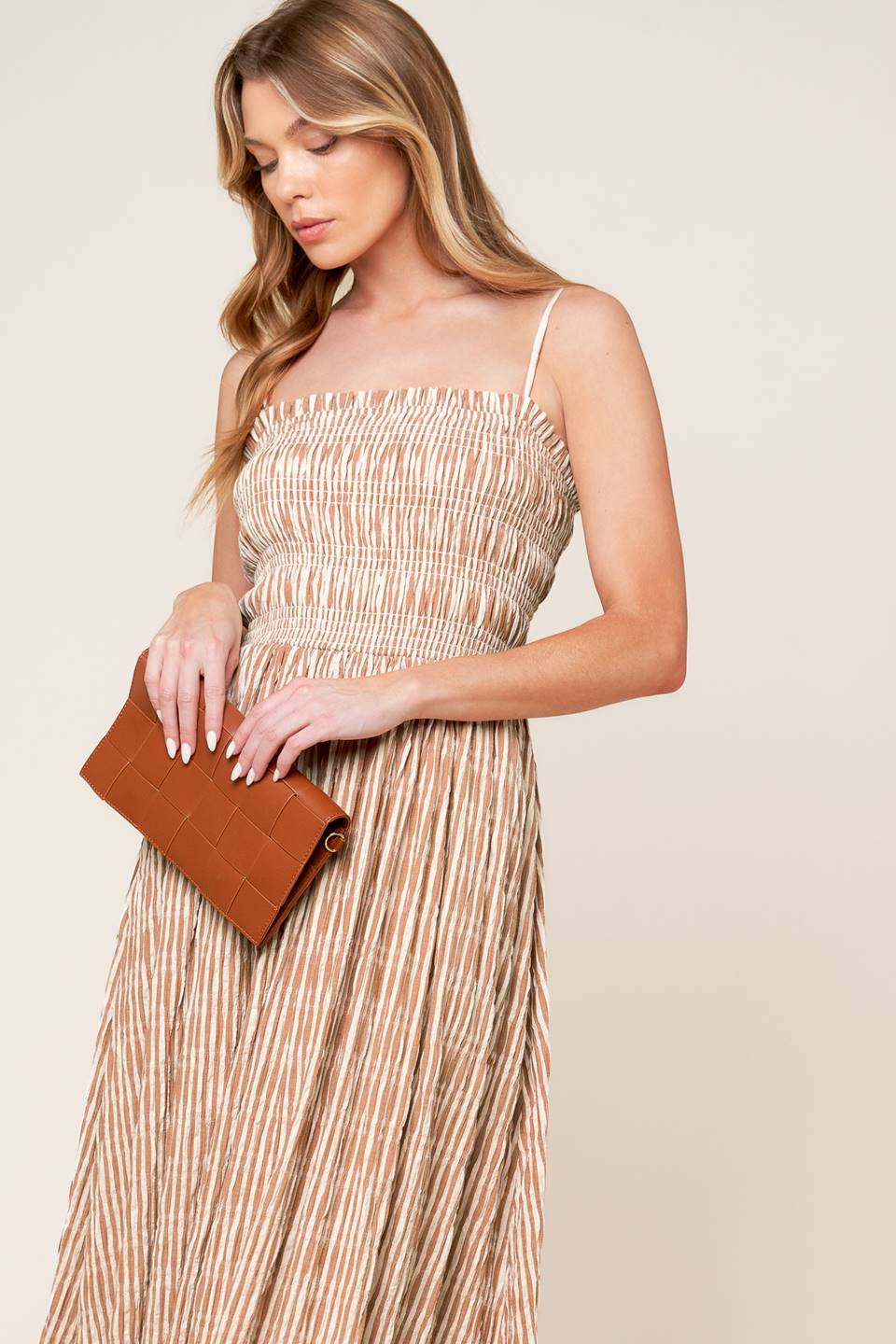 Valhalla Striped Midi Dress