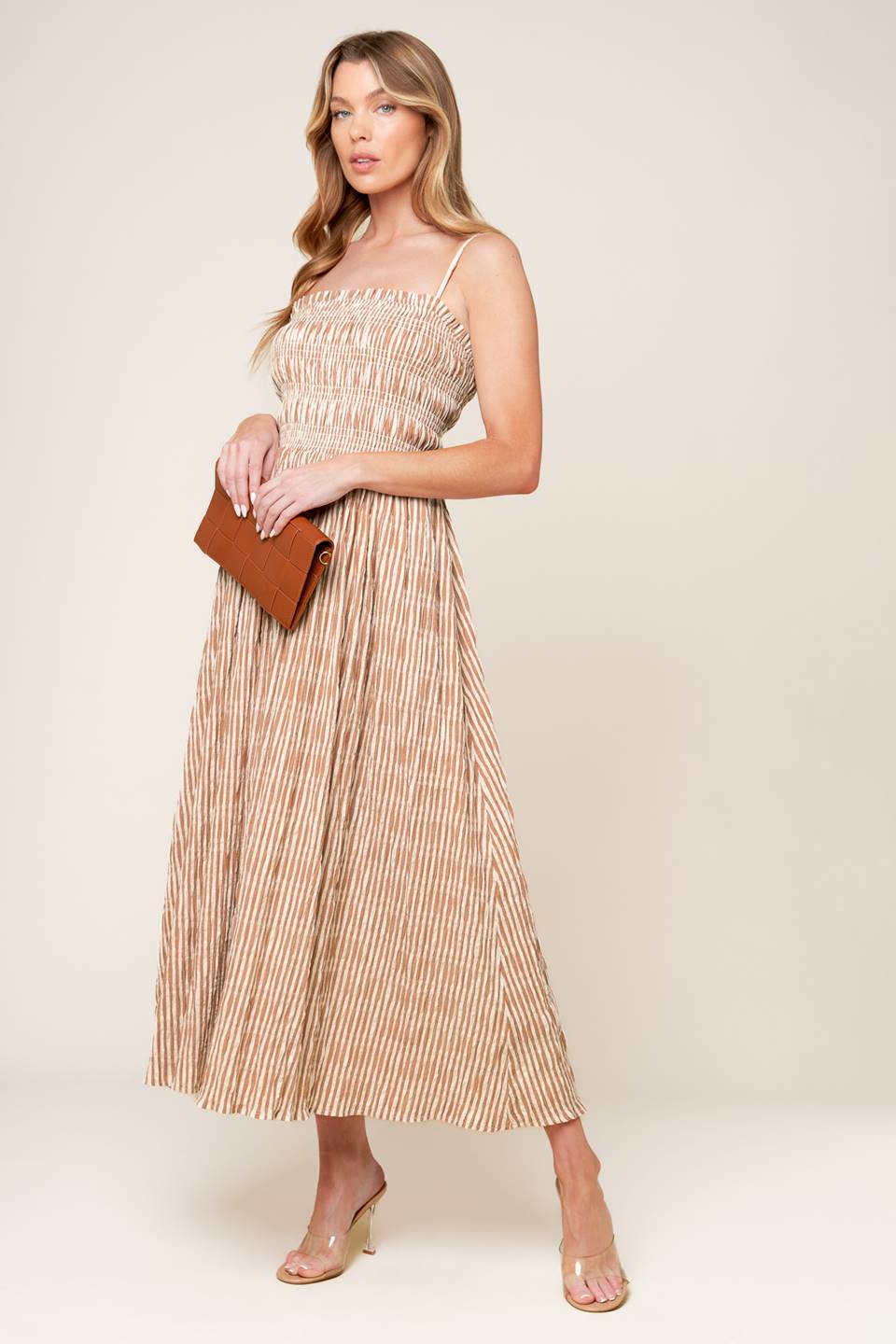 Valhalla Striped Midi Dress