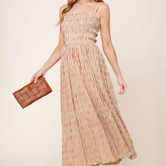Valhalla Striped Midi Dress
