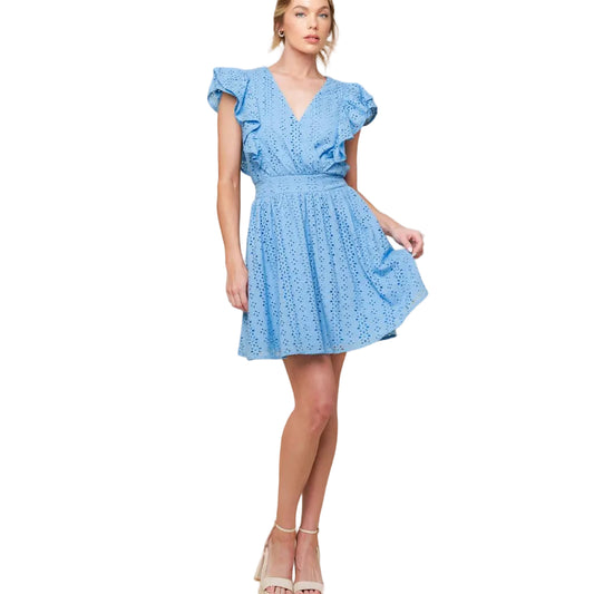 Keep Me Close Powder Blue Mini Dress