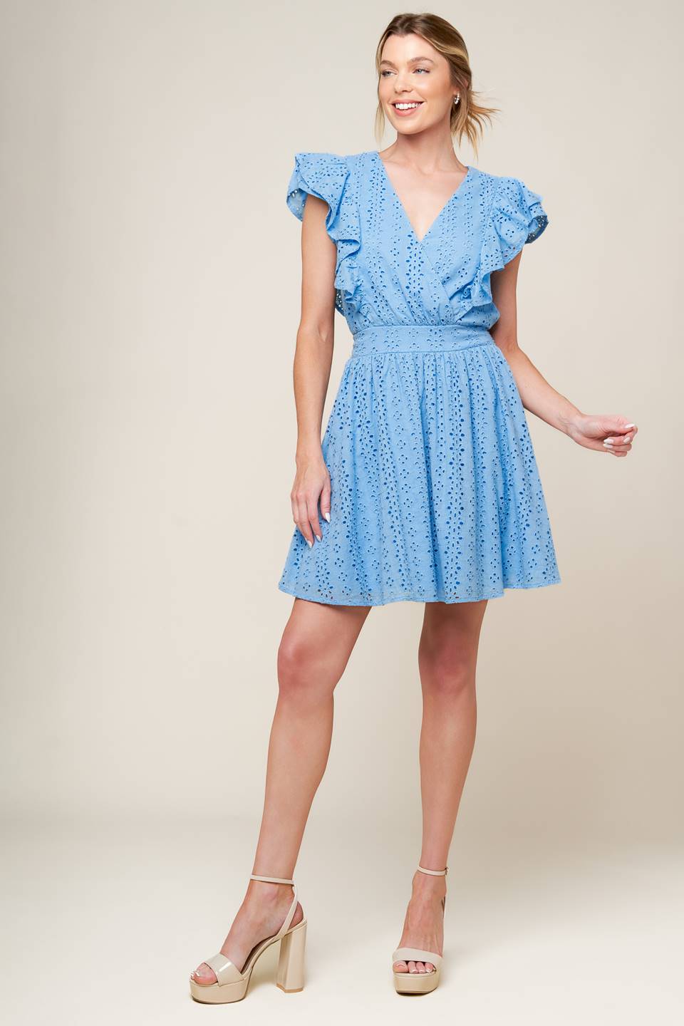 Keep Me Close Powder Blue Mini Dress