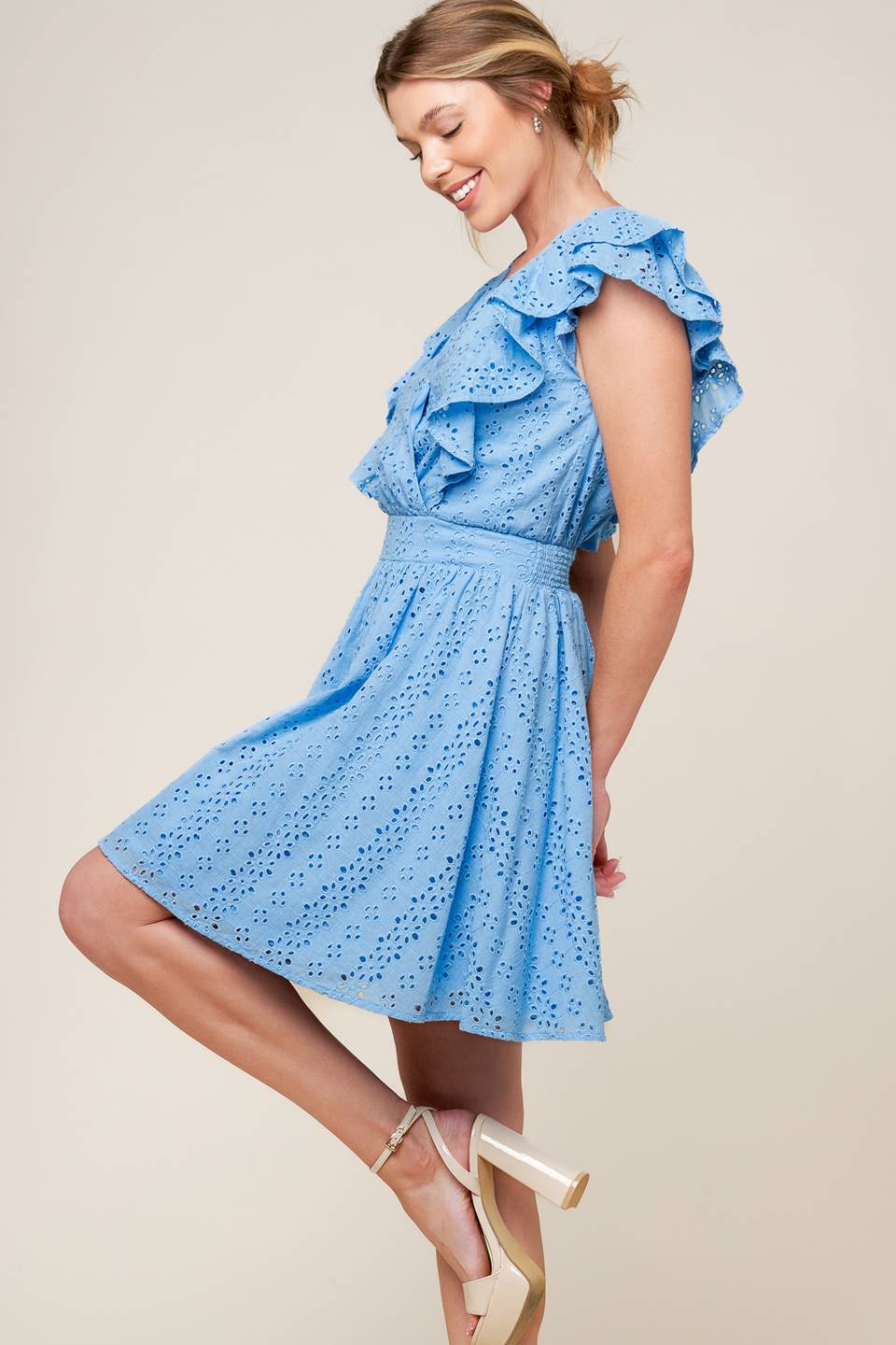 Keep Me Close Powder Blue Mini Dress