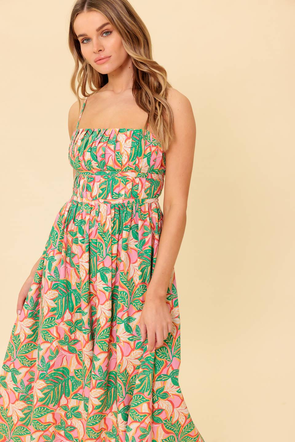 Storyteller Woven Midi Dress