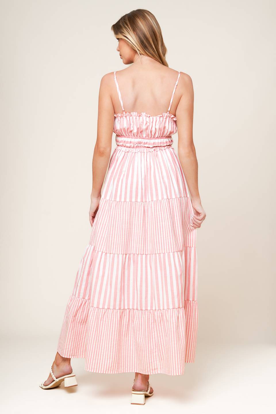 Peony Stripe Woven Maxi Dress