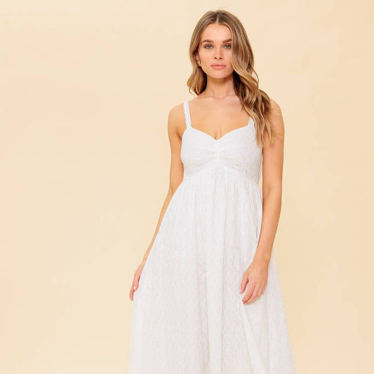 Ivory Eyelet Midi Dress
