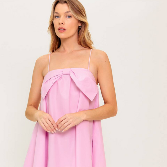 Isla Woven Mini Dress with Bow