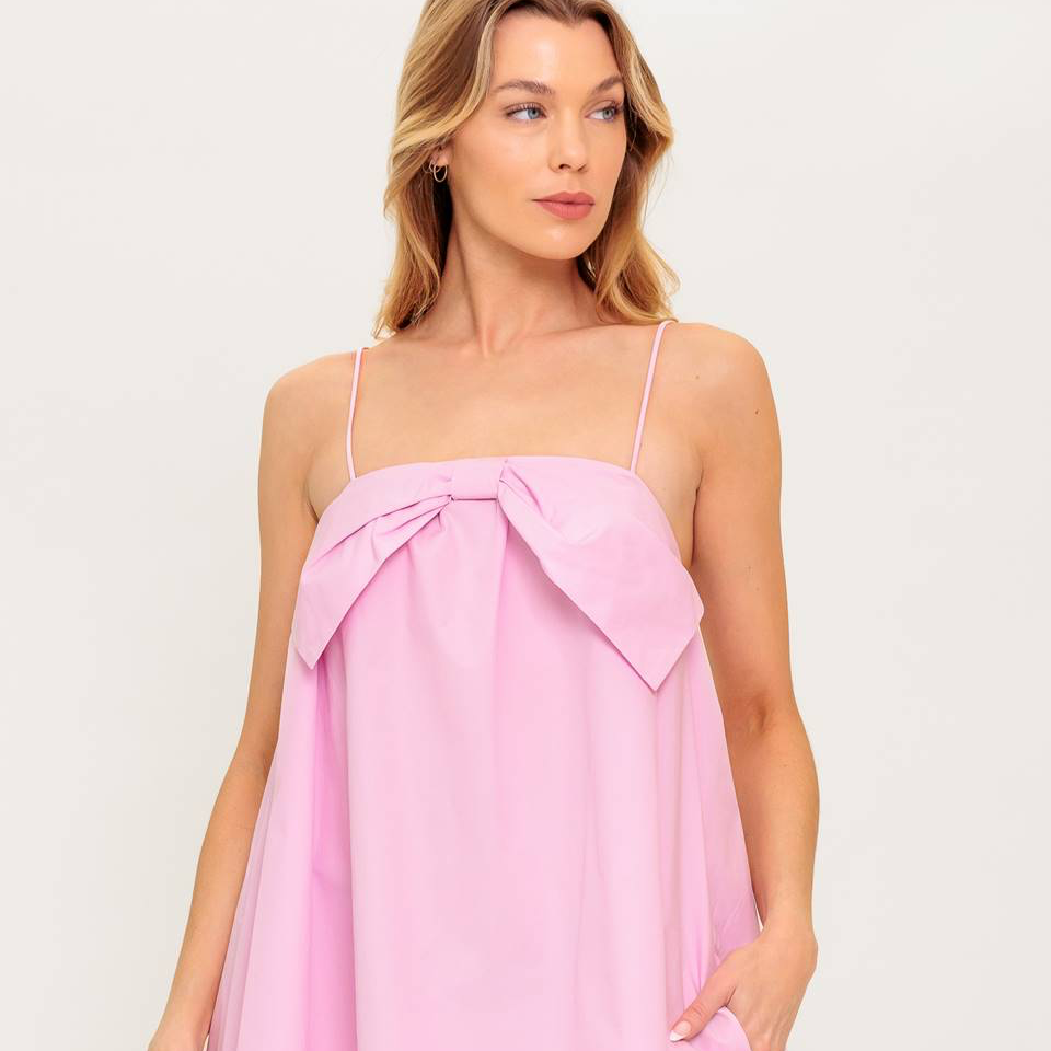 Isla Woven Mini Dress with Bow