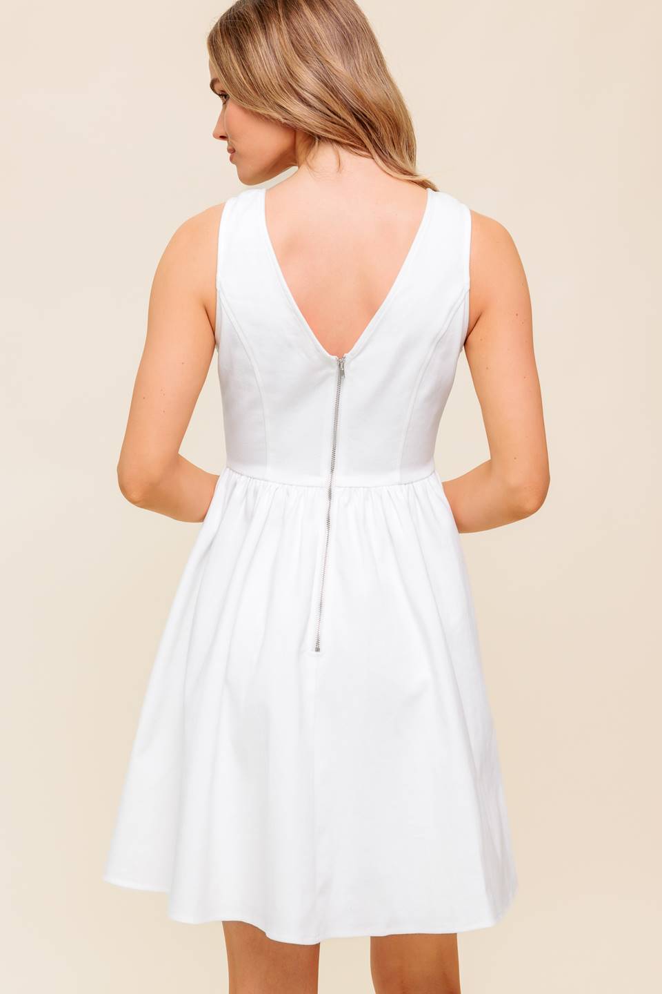 White Denim Woven Mini Dress