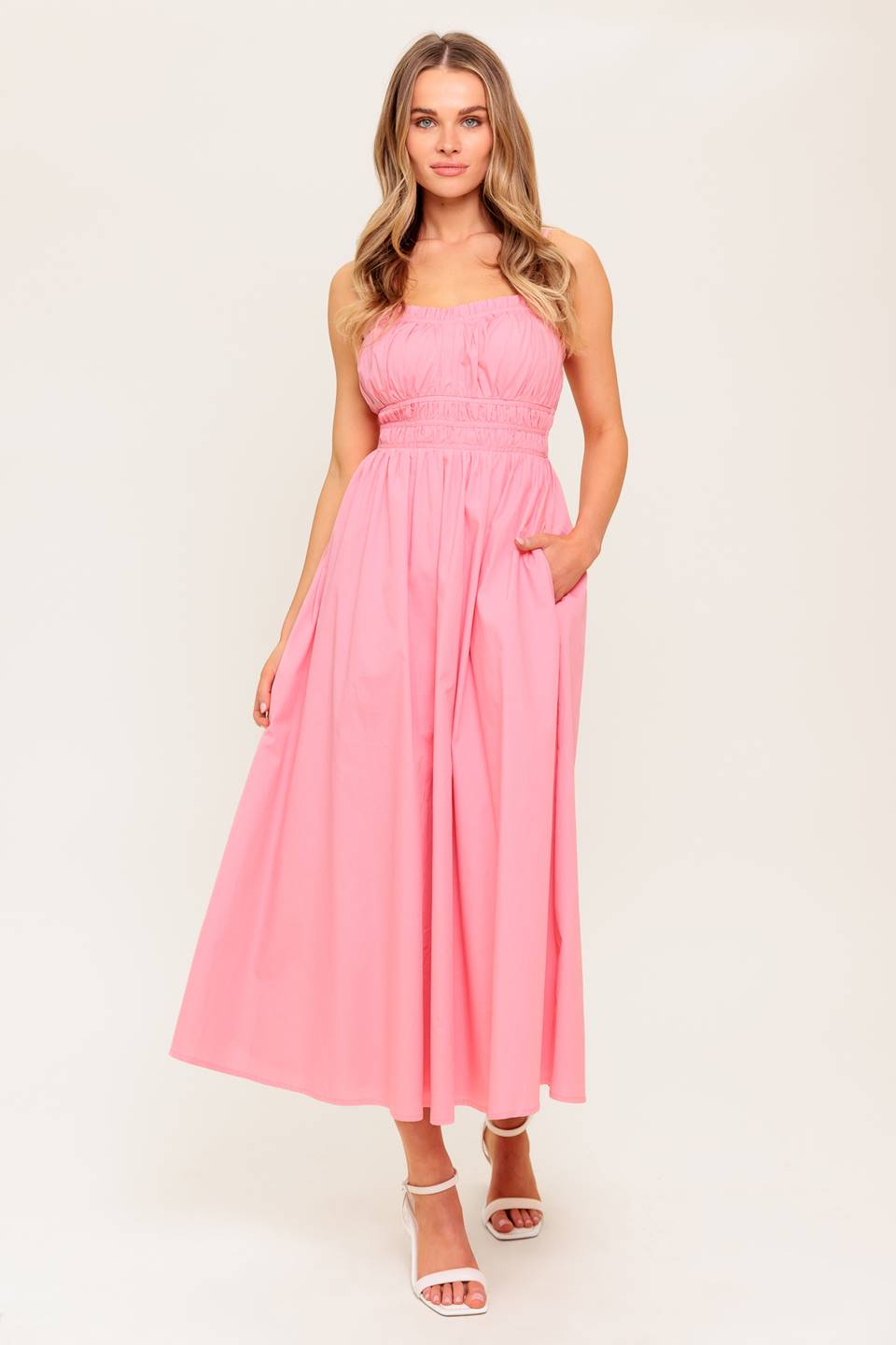 Honey Sunset Woven Midi Dress