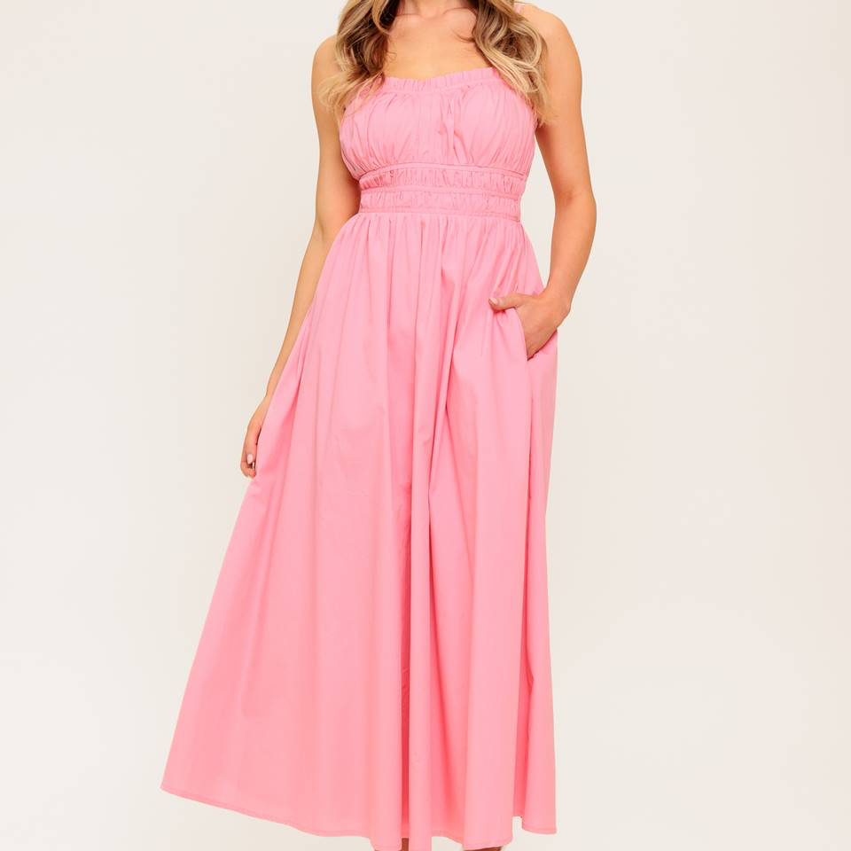 Honey Sunset Woven Midi Dress