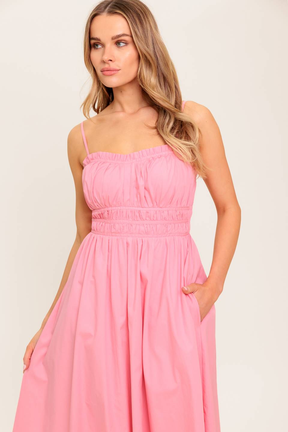 Honey Sunset Woven Midi Dress