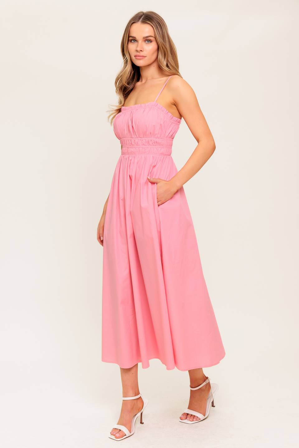 Honey Sunset Woven Midi Dress