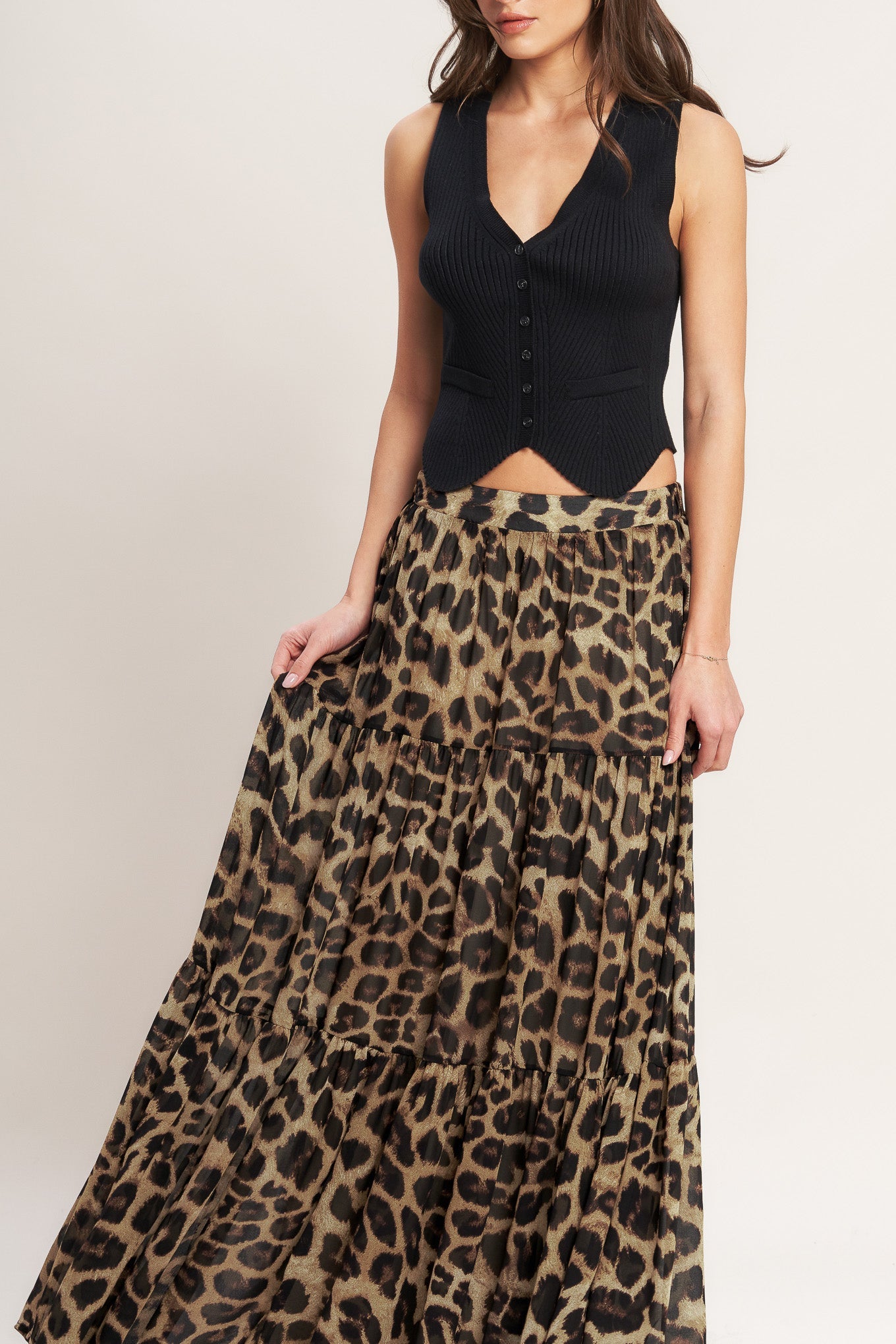 Layla Leopard Maxi Skirt