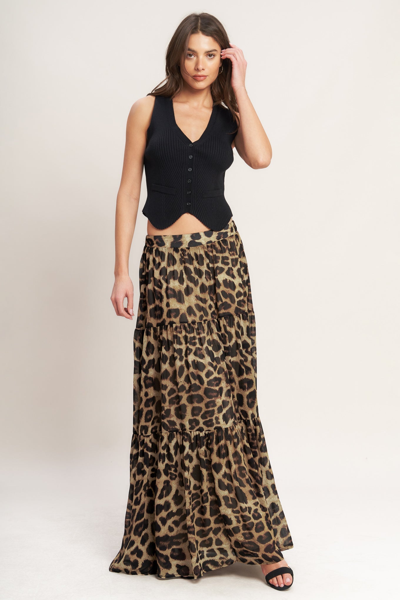 Layla Leopard Maxi Skirt