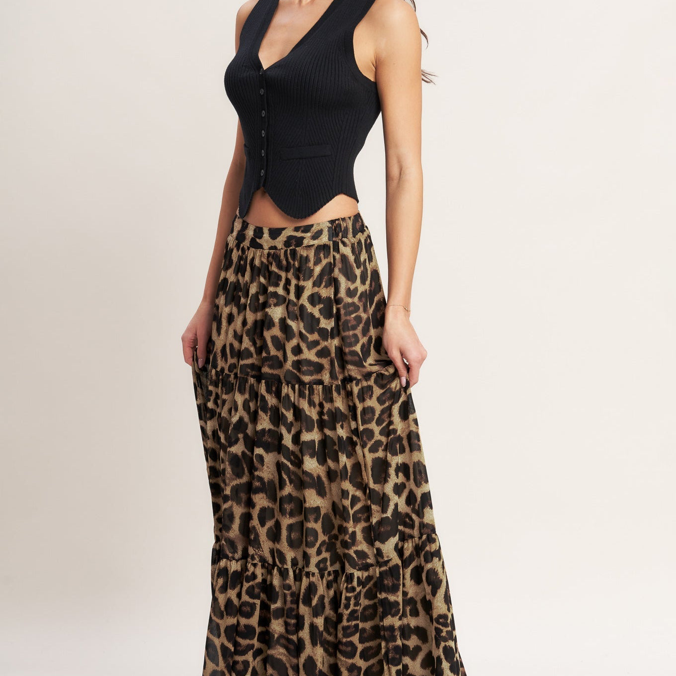 Layla Leopard Maxi Skirt