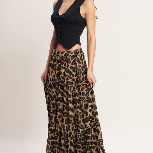 Layla Leopard Maxi Skirt