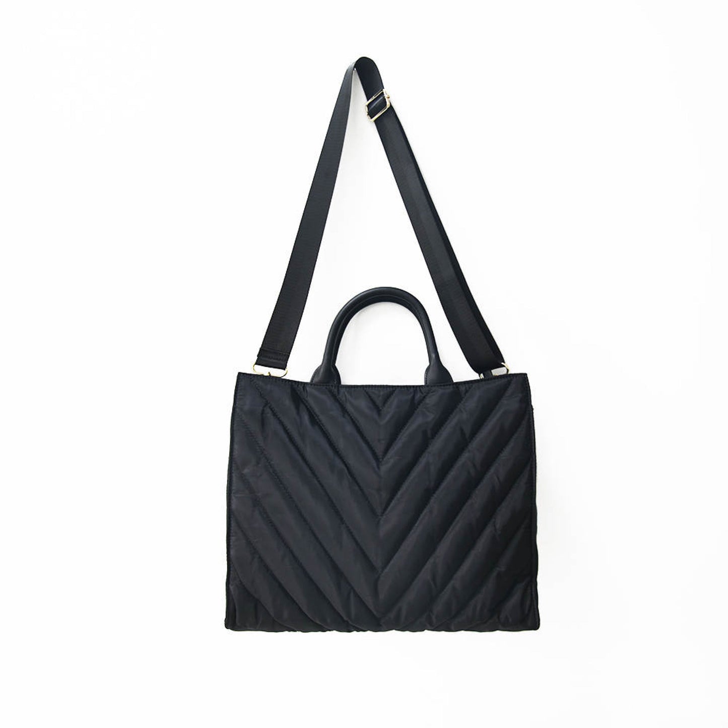 The Carmen Chevron Stripe Large Puffer Tote