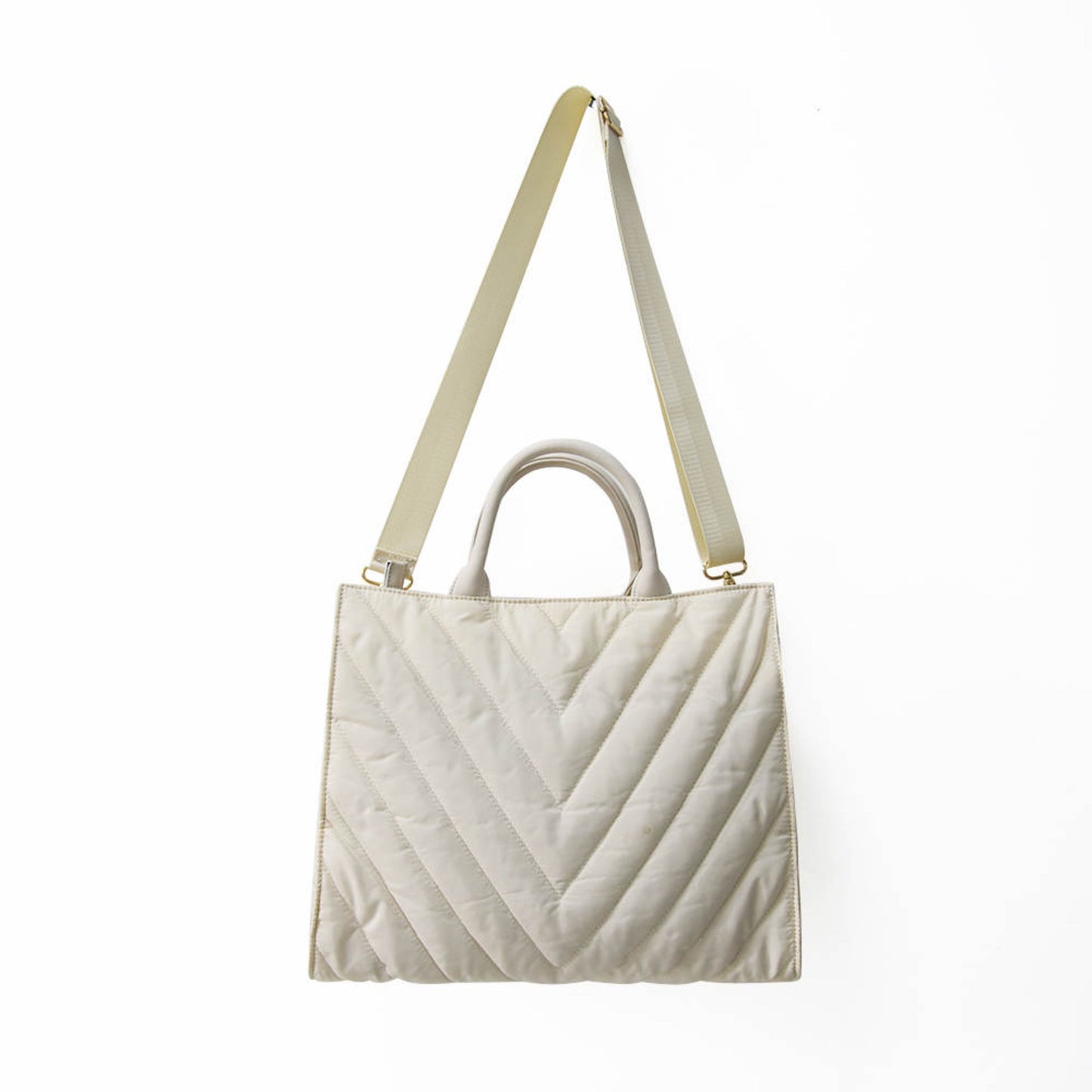 The Carmen Chevron Stripe Large Puffer Tote