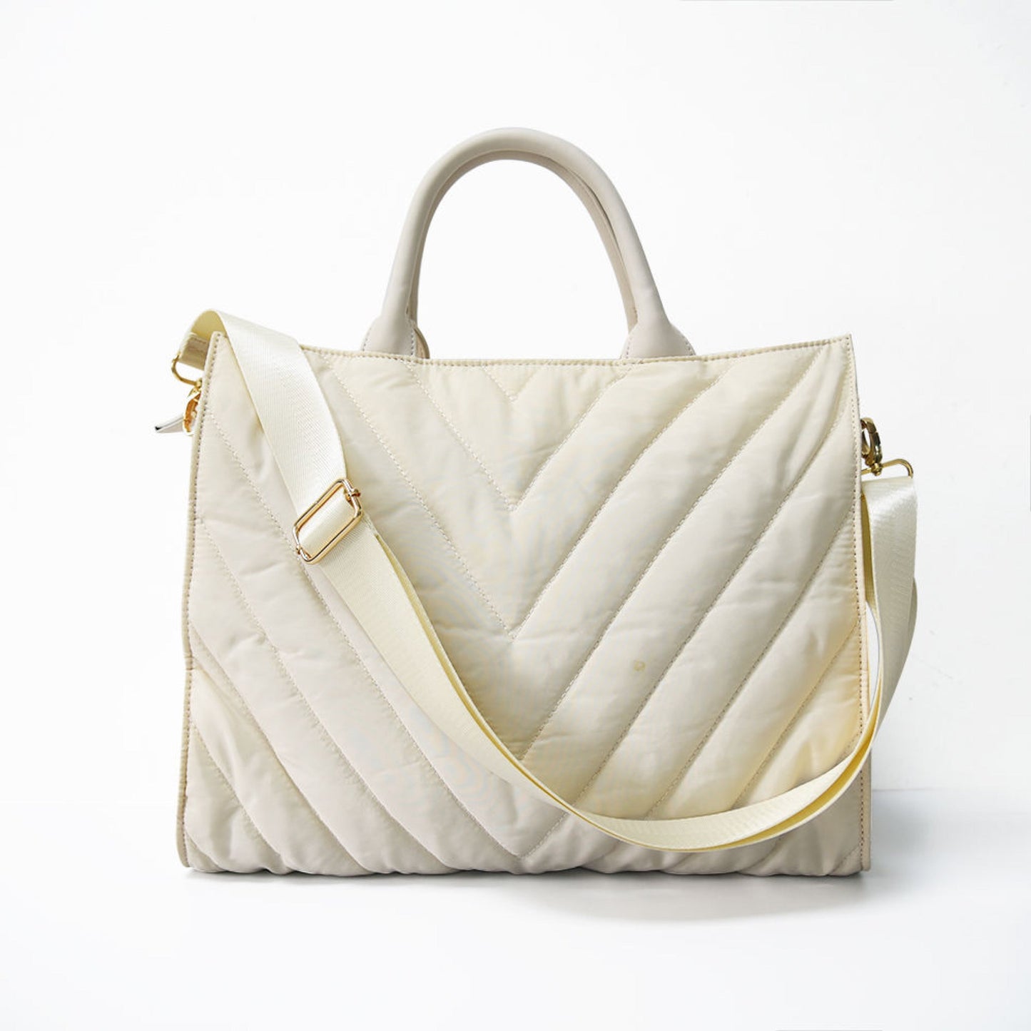 The Carmen Chevron Stripe Large Puffer Tote