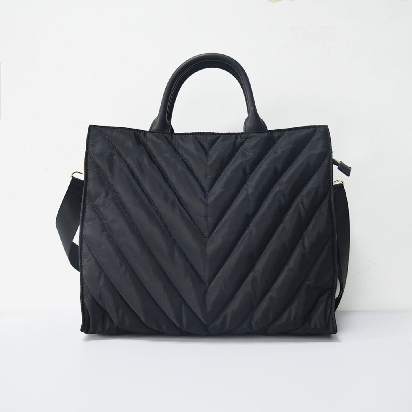 The Carmen Chevron Stripe Large Puffer Tote