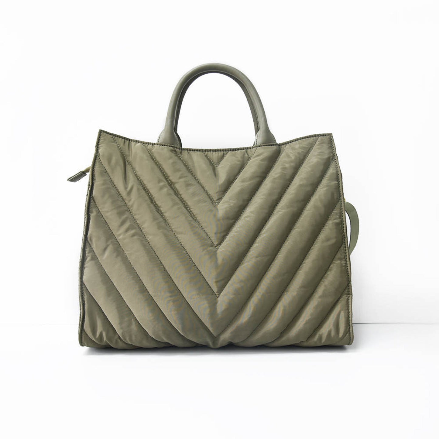 The Carmen Chevron Stripe Large Puffer Tote