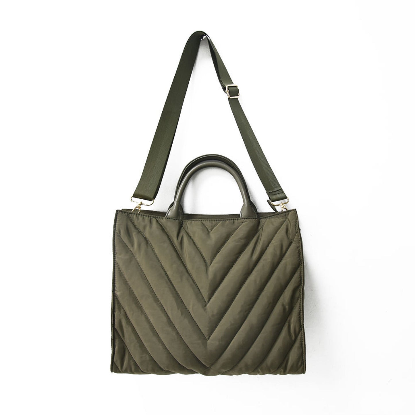 The Carmen Chevron Stripe Large Puffer Tote