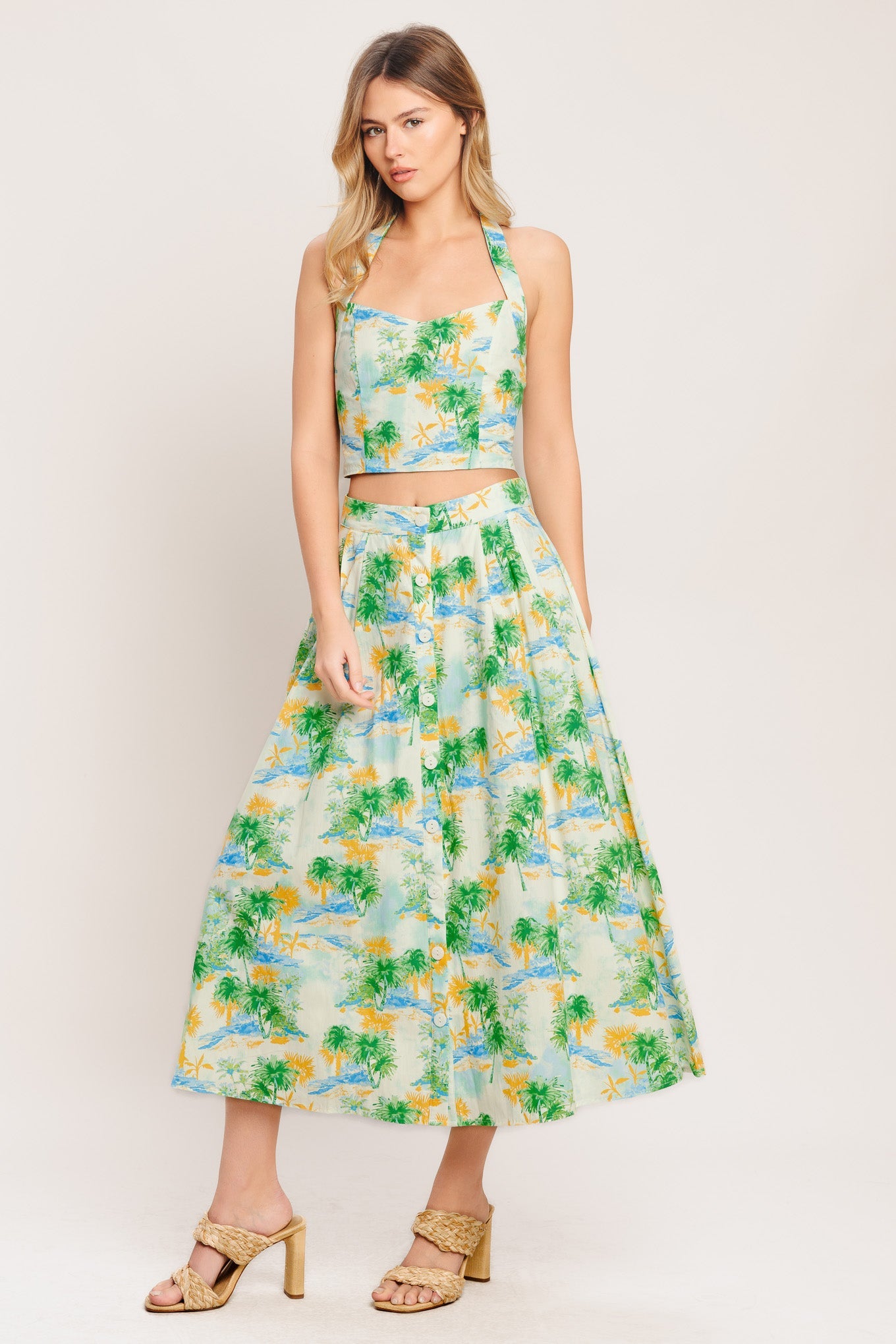 Picture Perfect Woven Top & Skirt Set