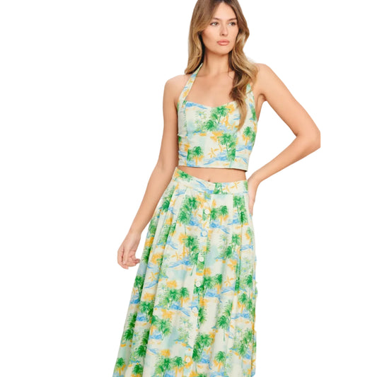 Picture Perfect Woven Top & Skirt Set