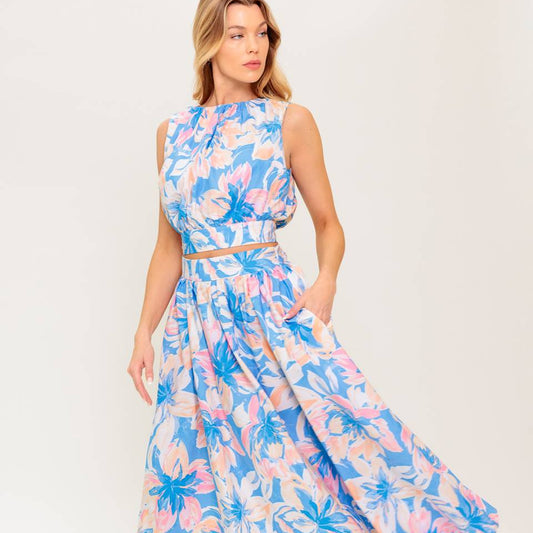 Golden Hour Woven Top & Skirt Set